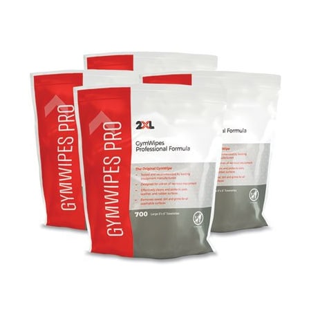 2Xl 2XL, Gym Wipes Professional, 6 X 8, Unscented, 4PK L38